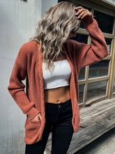 Cable-Knit Open Front Cardigan with Pockets - Shah S. Sahota
